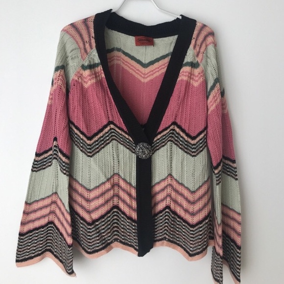 Missoni Sweaters - Missoni Chevron Knit Cardigan Sweater M